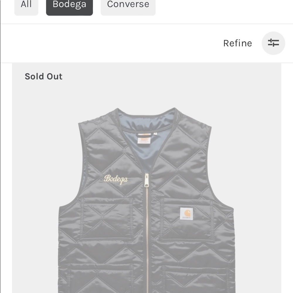 Bodega x Carhartt WIP Quilted Vest BLACK XL - 🍎 - Picture 7 of 10